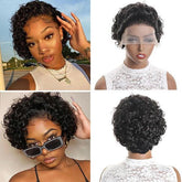 Curly Hair Style Short Bob Virgin Human Hair Wig - MeetuHair